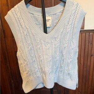 Abercrombie & Fitch Sky Blue Cable Knit Sweater Vest